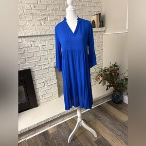 NWT KAFFE Mariana Tiered Midi Dress - Cobalt Blue - Size 36 / US 6